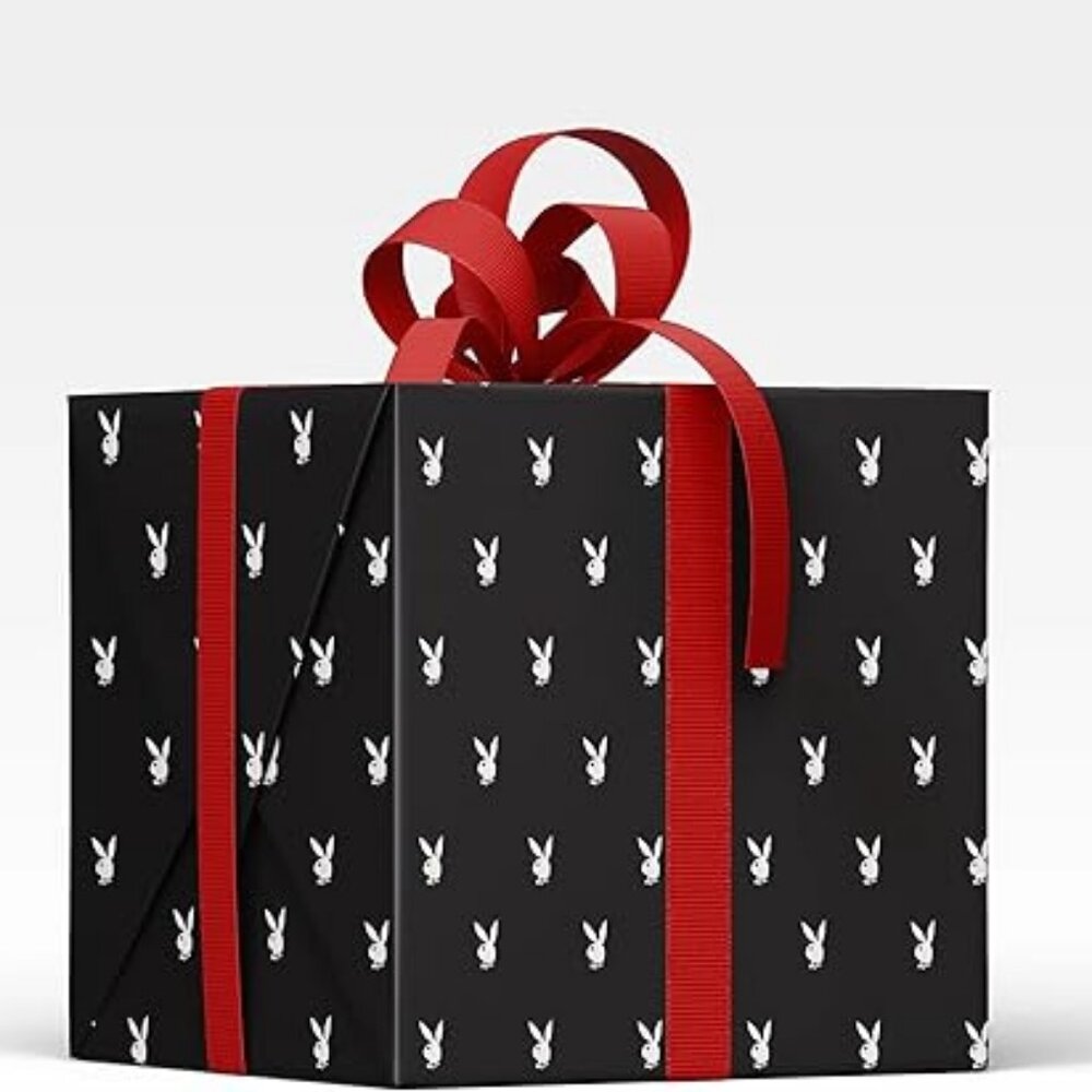 Playboy Repeating Rabbit Head Logo Wrapping Paper Roll 30" X 196"